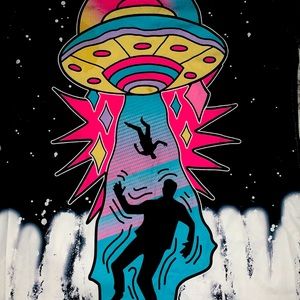 Vibrant Trippy Alien Graphic Tee